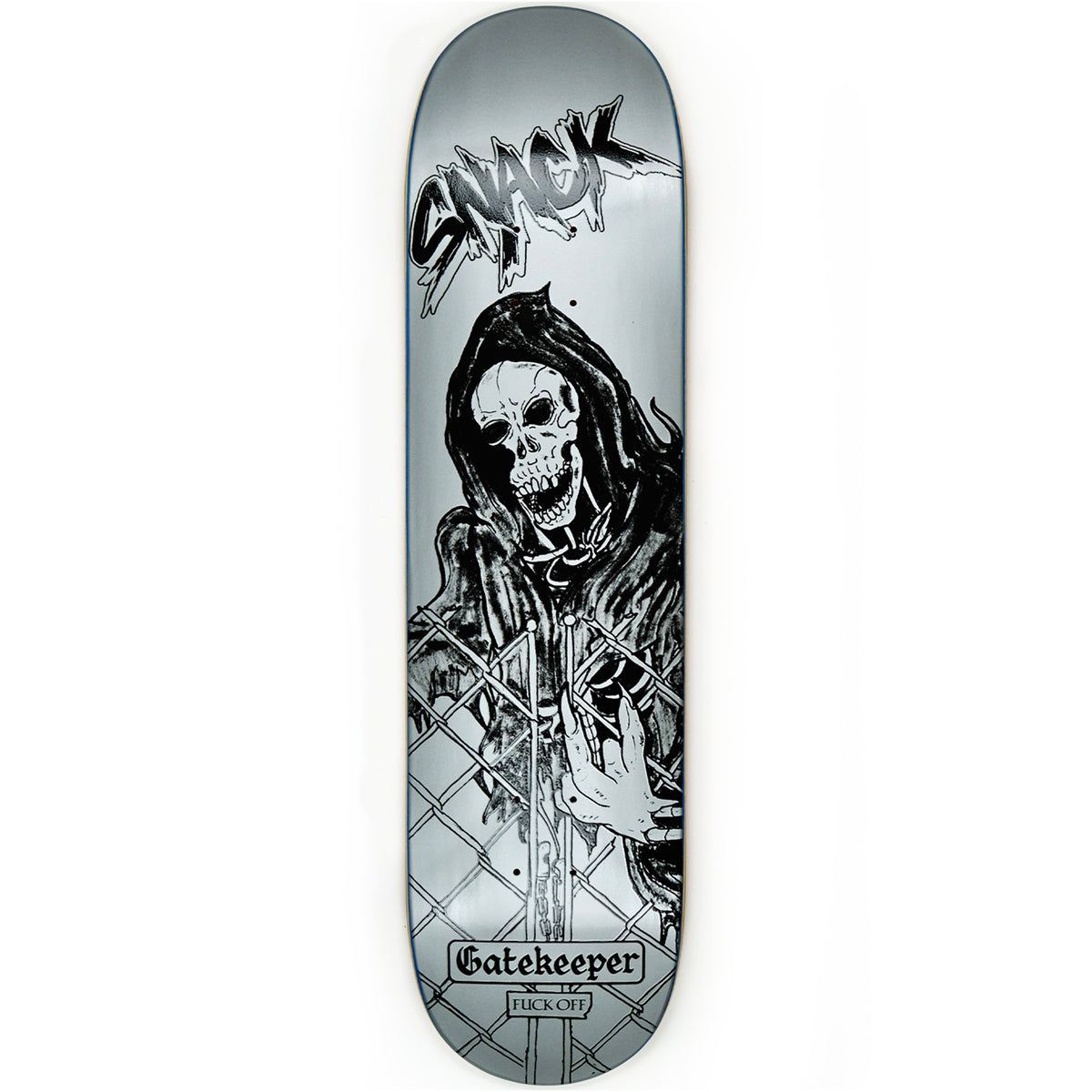 GATEKEEPER' DECK (SILVER) – Snack Skateboards