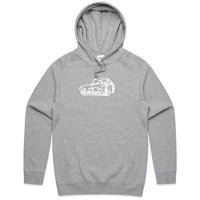 WHIP EMBROIDERED HOODIE - HEATHER GREY