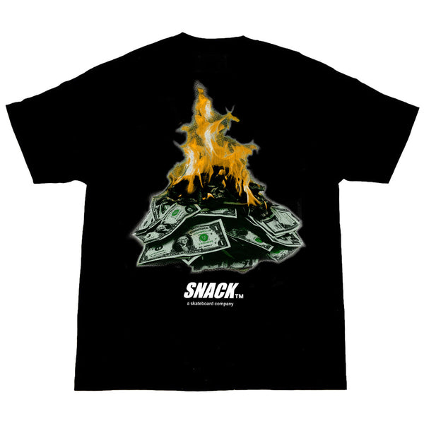 BURNING MONEY TEE - BLACK